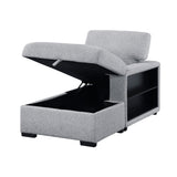 Pompano Gray Right-Side Storage Chaise with Charging Ports from Homelegance - Luna Furniture