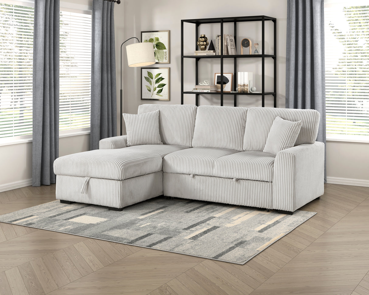 Marsh Gray 2-Piece Sectional with Right Chaise from Homelegance - Luna Furniture