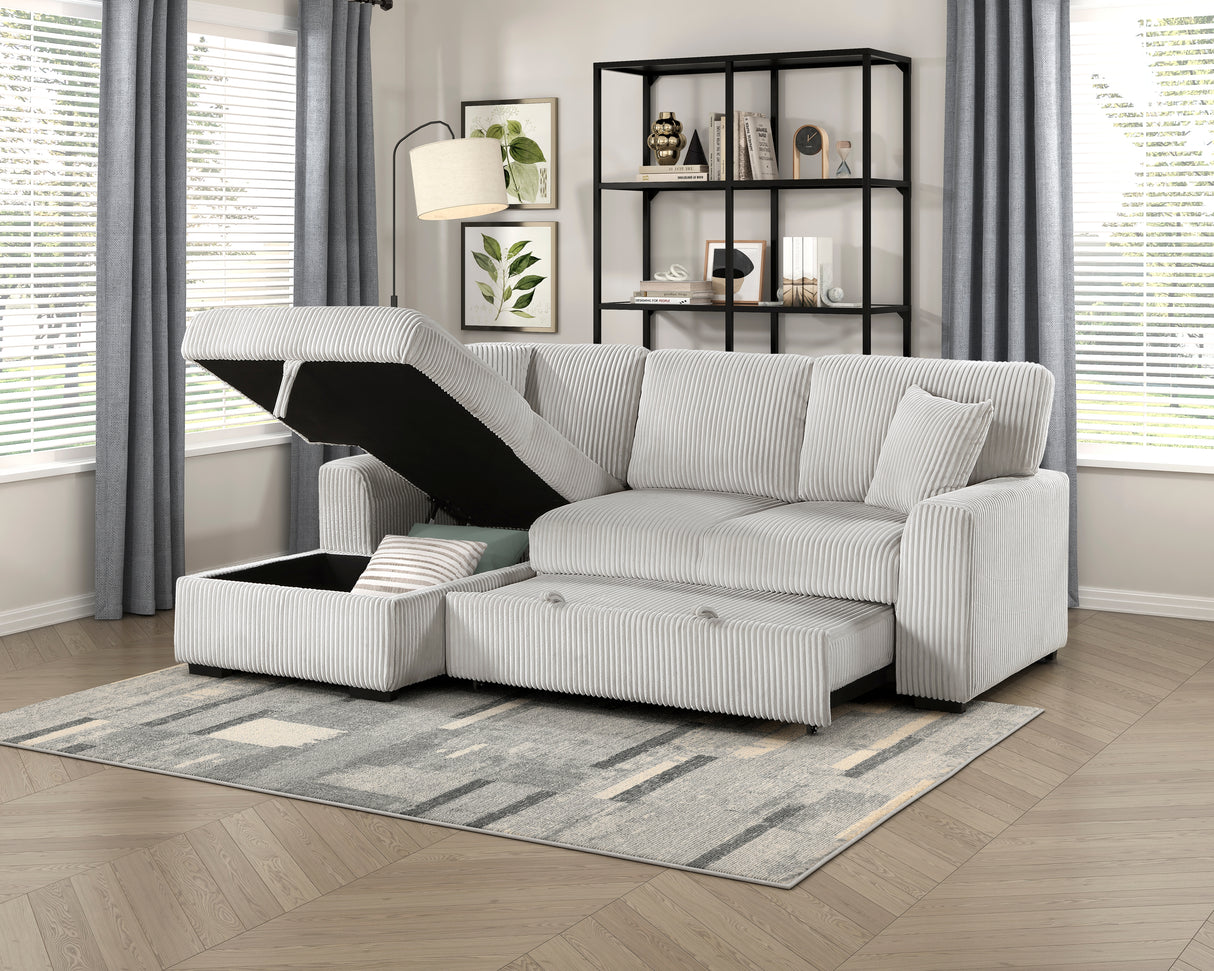 Marsh Gray 2-Piece Sectional with Right Chaise from Homelegance - Luna Furniture