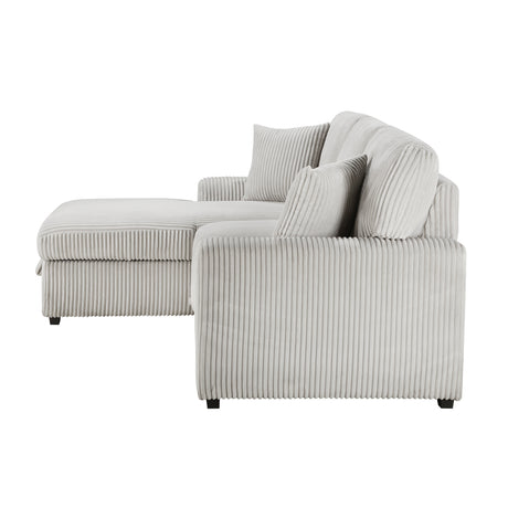 Marsh Gray 2-Piece Sectional with Right Chaise from Homelegance - Luna Furniture