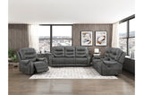 Oberon Dark Gray Double Reclining Living Room Set from Homelegance - Luna Furniture