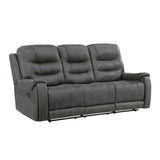 Oberon Dark Gray Double Reclining Loveseat with Center Console