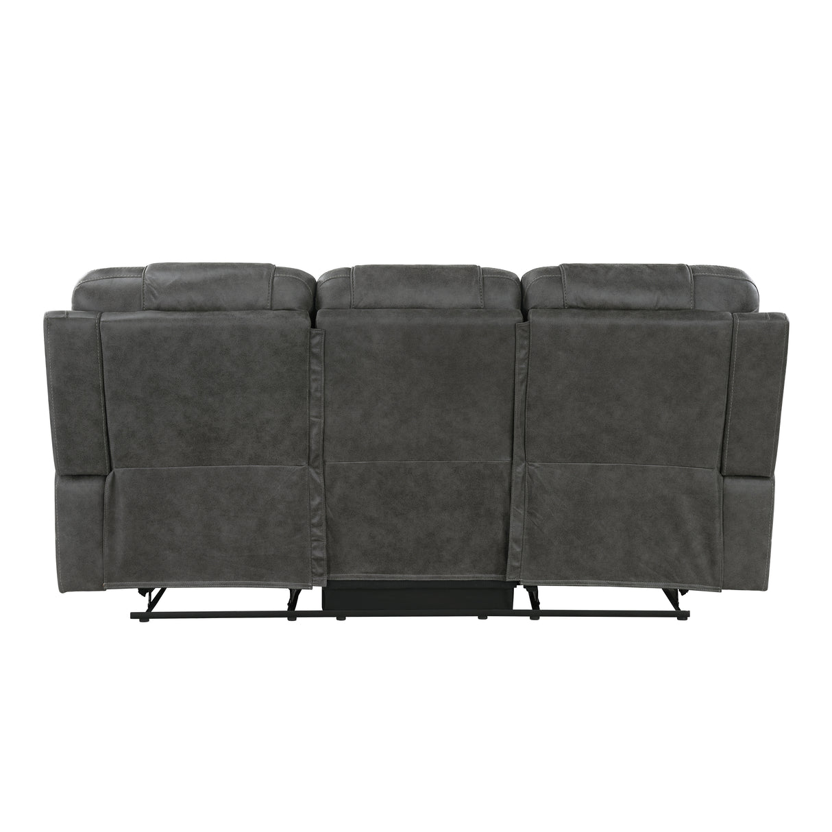 Oberon Dark Gray Double Reclining Loveseat with Center Console
