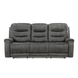 Oberon Dark Gray Double Reclining Loveseat with Center Console