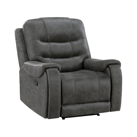 Oberon Dark Gray Double Reclining Living Room Set from Homelegance - Luna Furniture