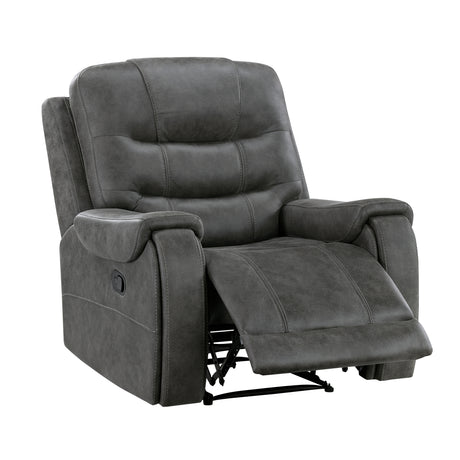 Oberon Dark Gray Double Reclining Living Room Set from Homelegance - Luna Furniture
