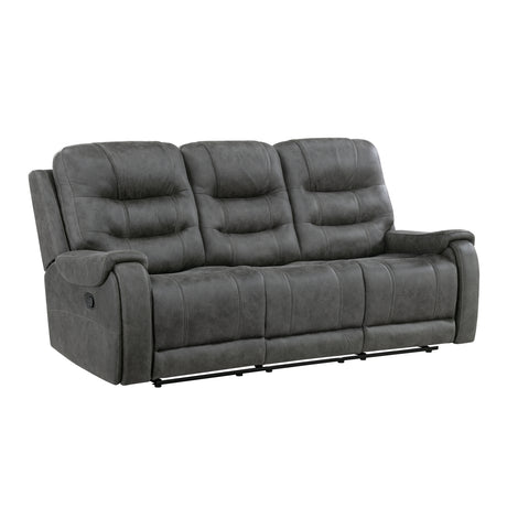 Oberon Dark Gray 2-Piece Double Reclining Set from Homelegance - Luna Furniture