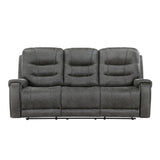 Oberon Dark Gray Double Reclining Living Room Set from Homelegance - Luna Furniture