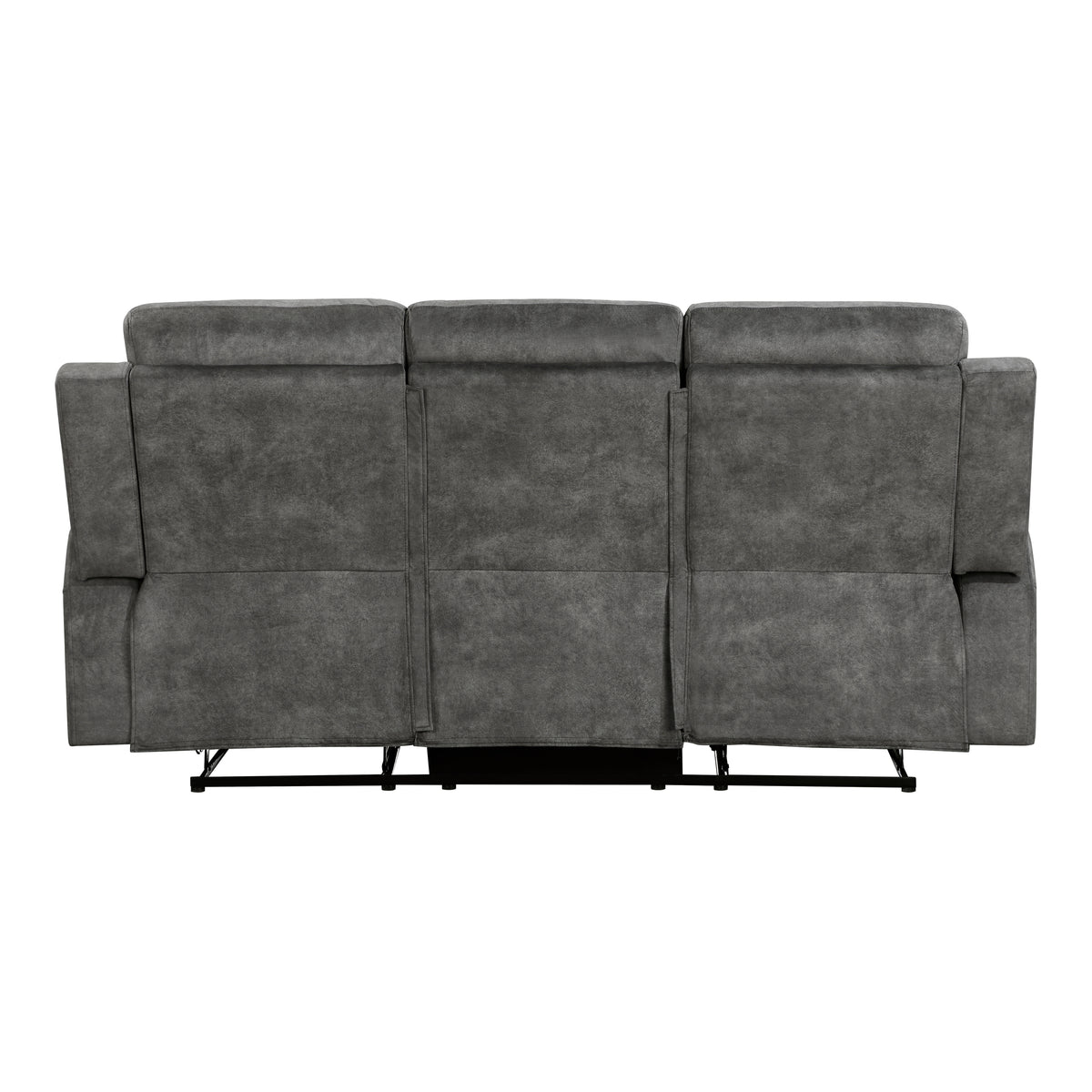 Muncie Brownish Gray Double Reclining Loveseat with Center Console from Homelegance - Luna Furniture