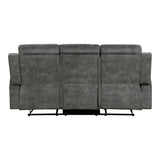 Muncie Brownish Gray Double Reclining Loveseat with Center Console from Homelegance - Luna Furniture