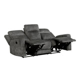Muncie Brownish Gray Double Reclining Loveseat with Center Console from Homelegance - Luna Furniture