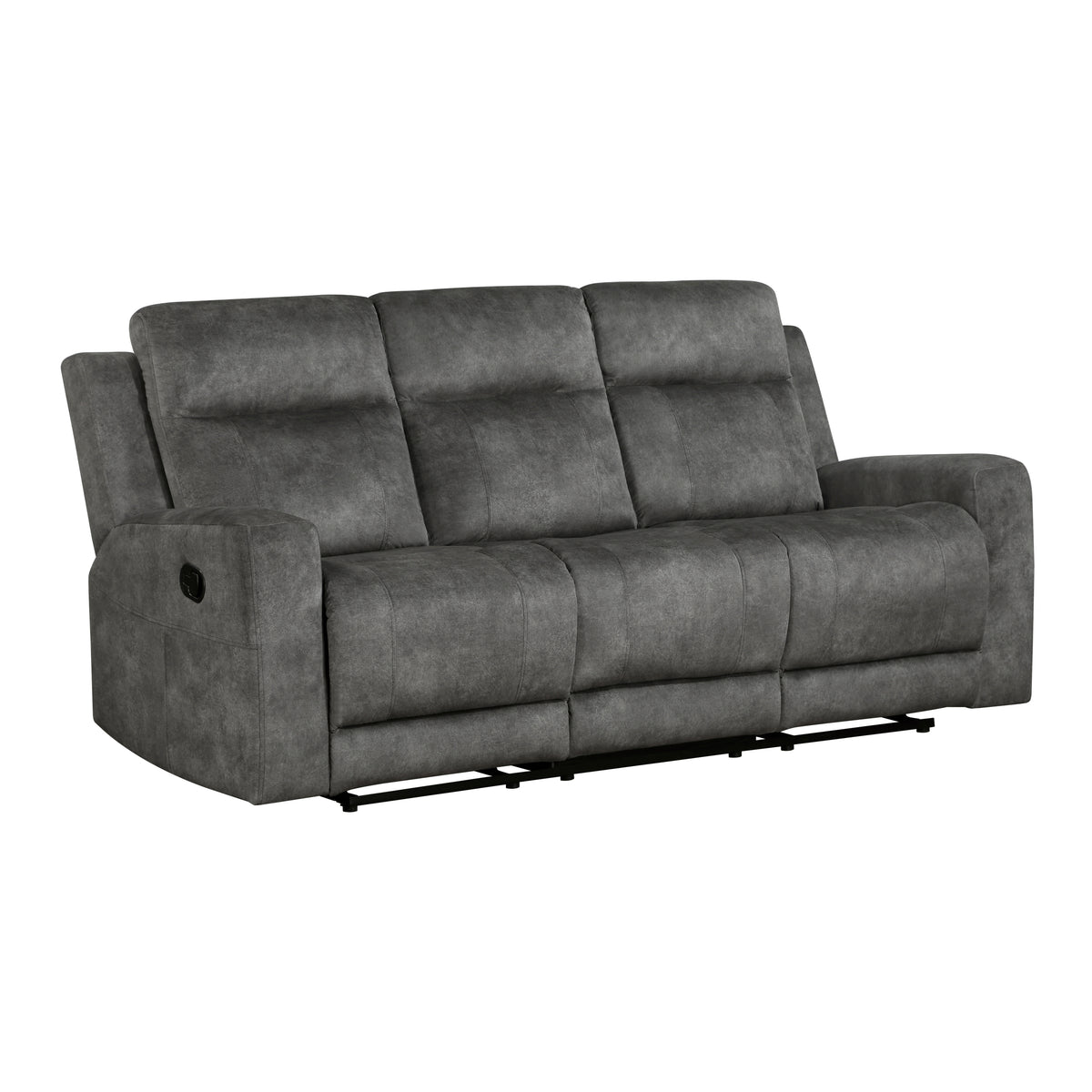 Muncie Brownish Gray Double Reclining Loveseat with Center Console from Homelegance - Luna Furniture