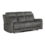 Muncie Brownish Gray Double Reclining Loveseat with Center Console from Homelegance - Luna Furniture