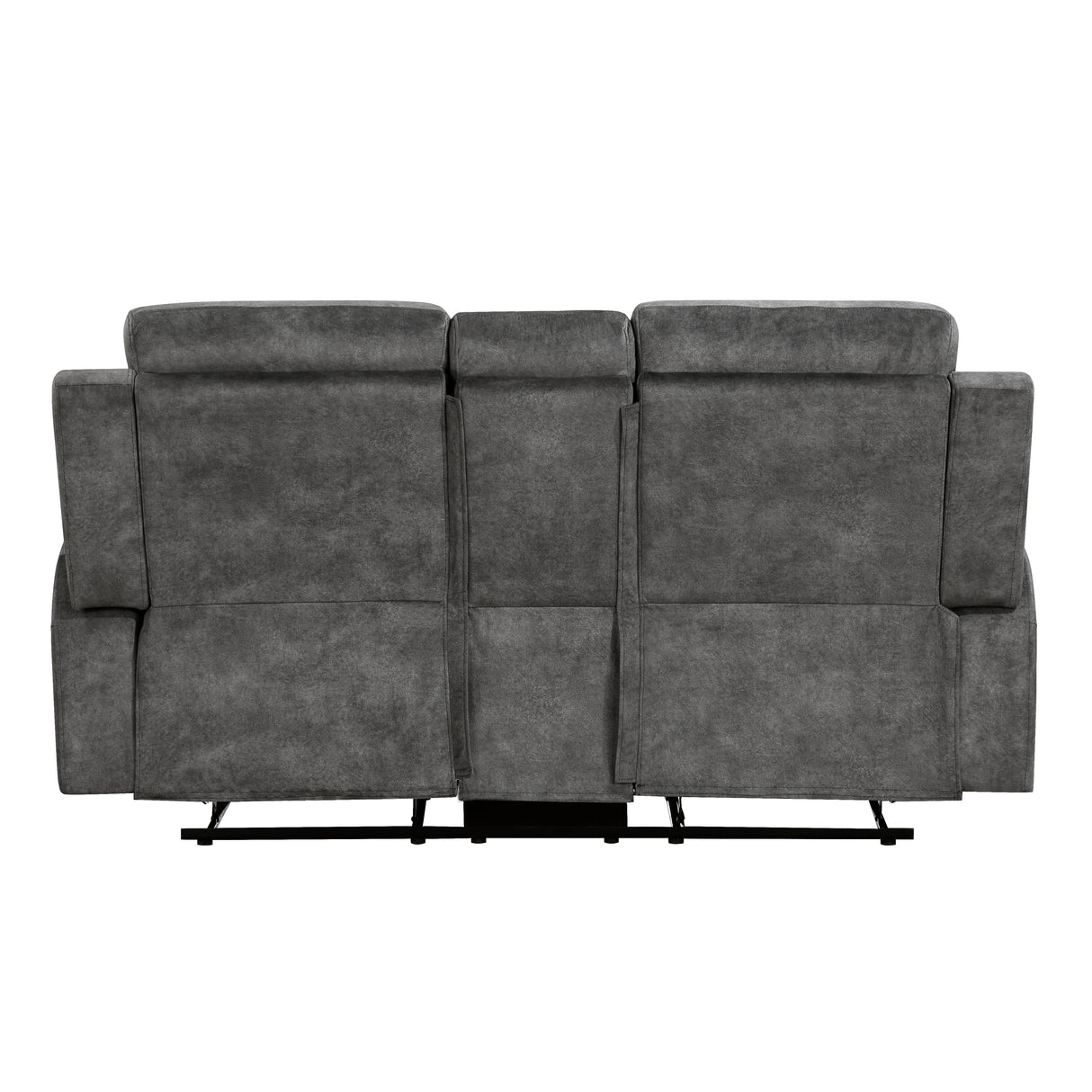Muncie Brownish Gray Double Reclining Loveseat with Center Console from Homelegance - Luna Furniture