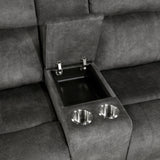 Muncie Brownish Gray Double Reclining Loveseat with Center Console from Homelegance - Luna Furniture