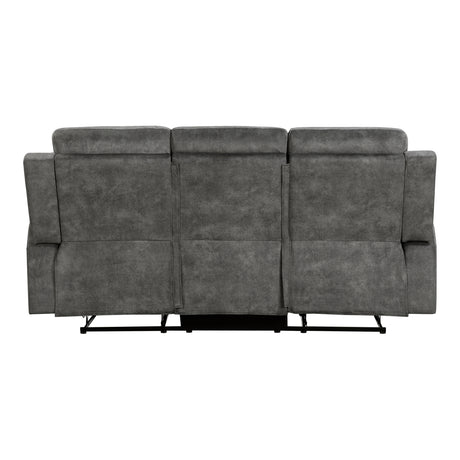 Muncie Brownish Gray Double Reclining Living Room Set from Homelegance - Luna Furniture