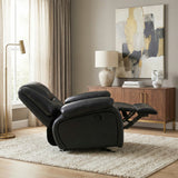 Ellicott Black Genuine Leather Glider Reclining Chair from Homelegance - Luna Furniture