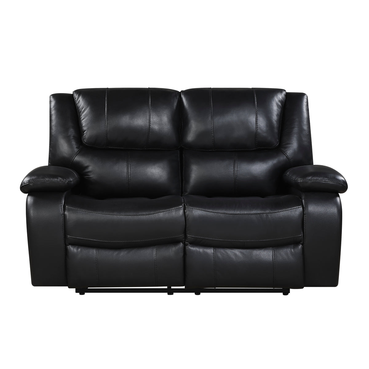 Ellicott Black Genuine Leather Glider Reclining Chair