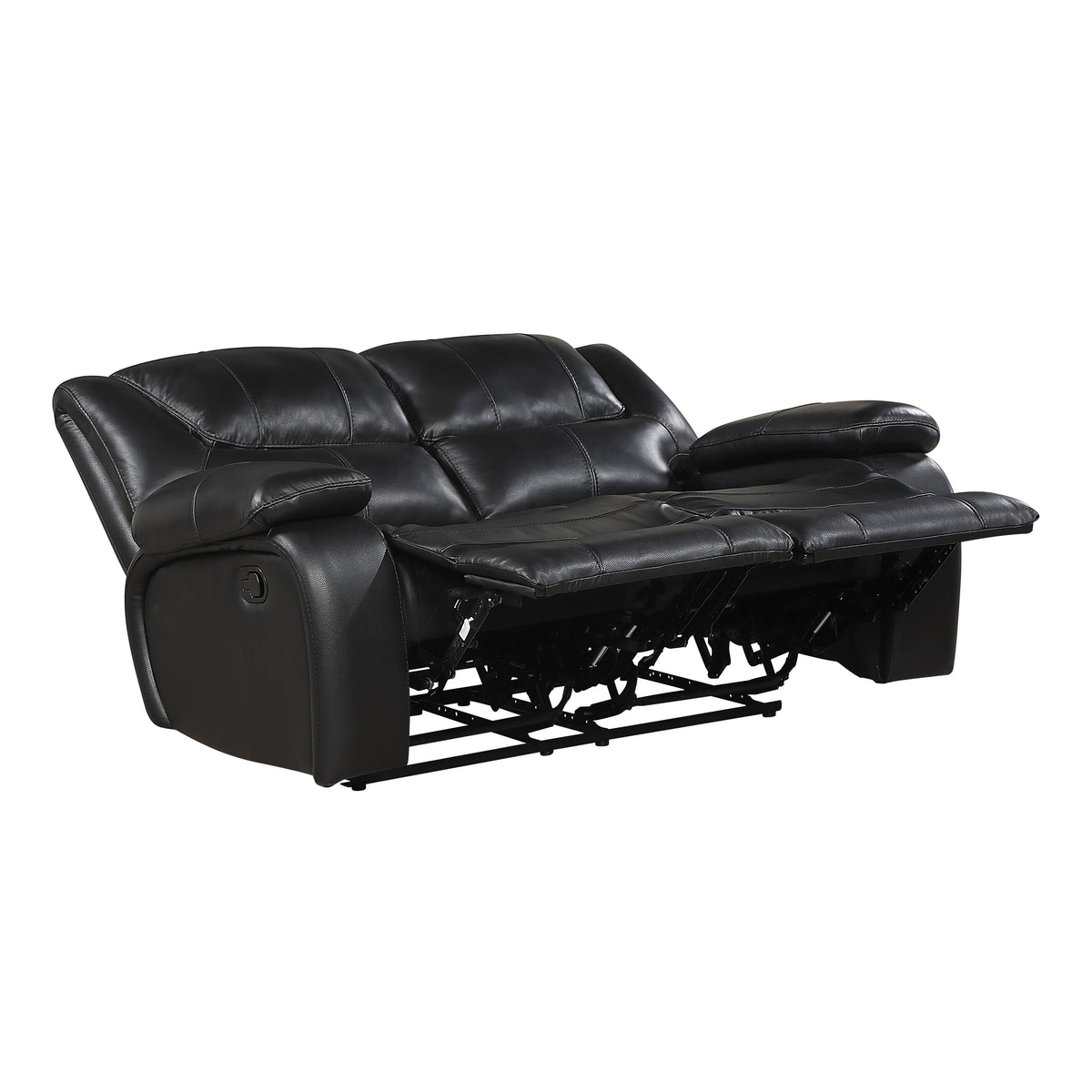 Ellicott Black Genuine Leather Glider Reclining Chair