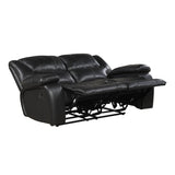 Ellicott Black Genuine Leather Glider Reclining Chair