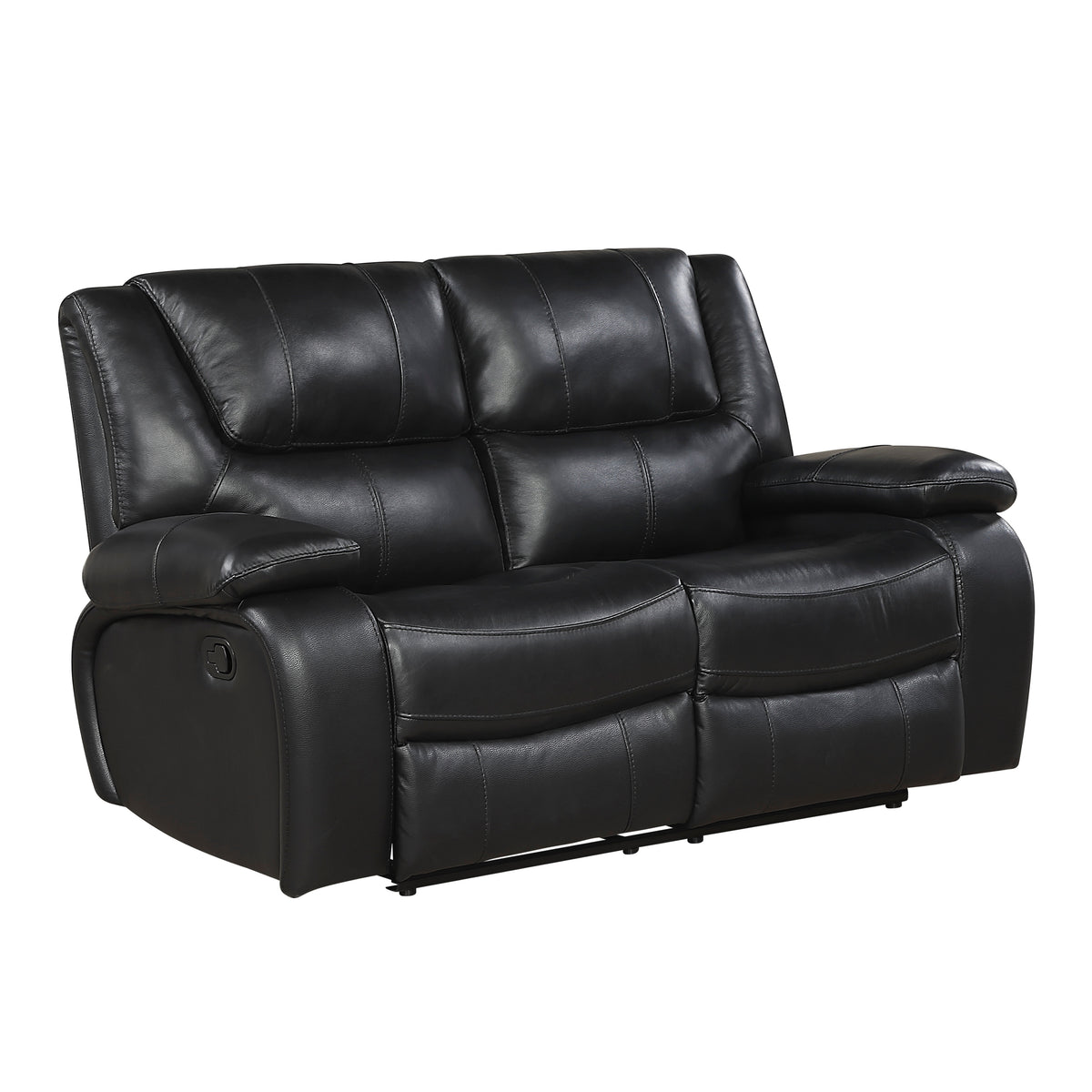 Ellicott Black Genuine Leather Glider Reclining Chair