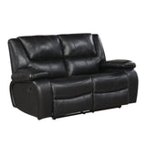 Ellicott Black Genuine Leather Glider Reclining Chair