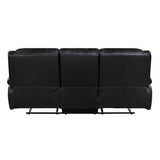Ellicott Black Genuine Leather Glider Reclining Chair