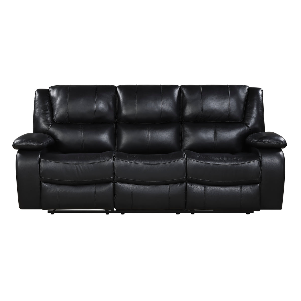 Ellicott Black Genuine Leather Glider Reclining Chair