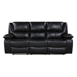 Ellicott Black Genuine Leather Glider Reclining Chair