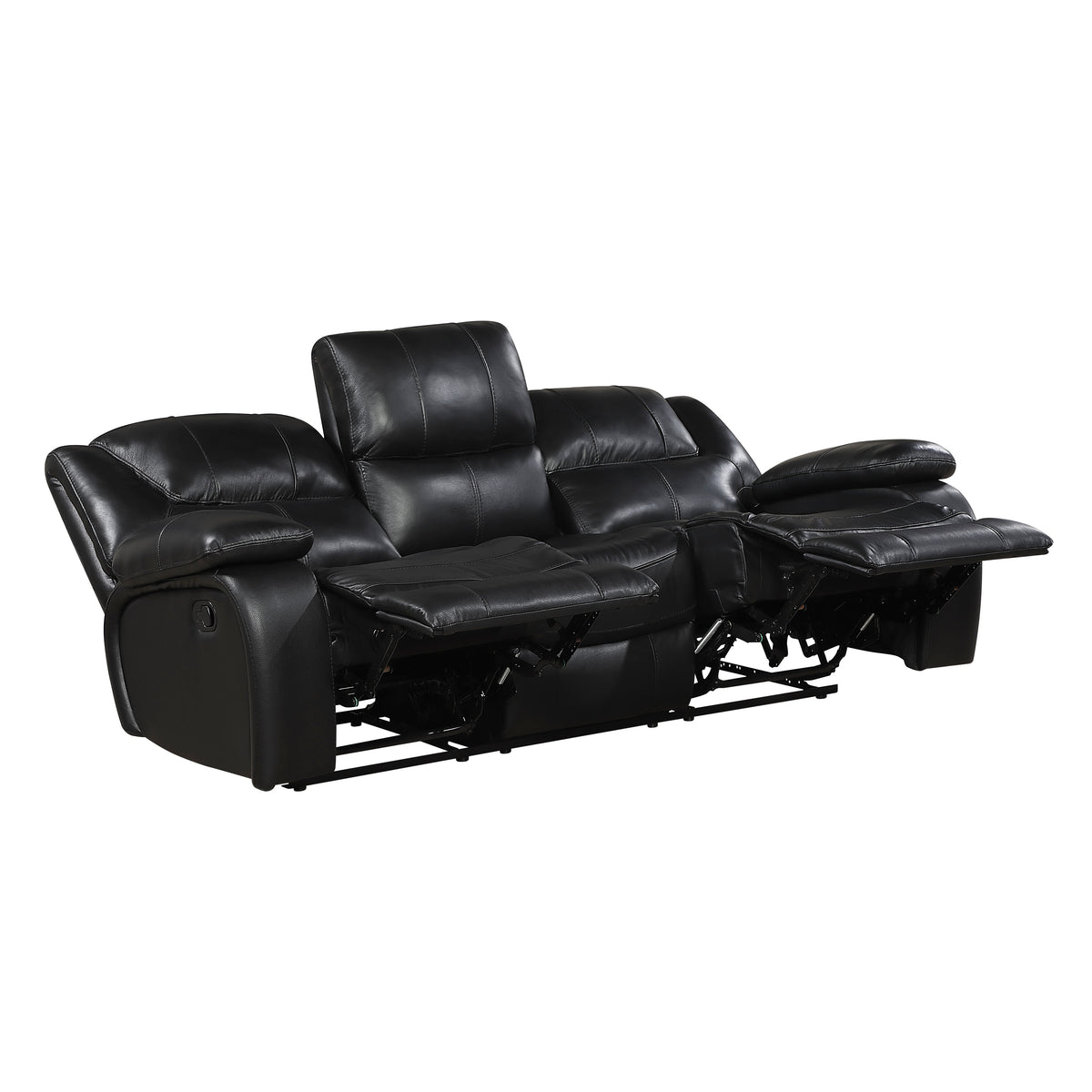 Ellicott Black Genuine Leather Glider Reclining Chair