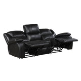 Ellicott Black Genuine Leather Glider Reclining Chair