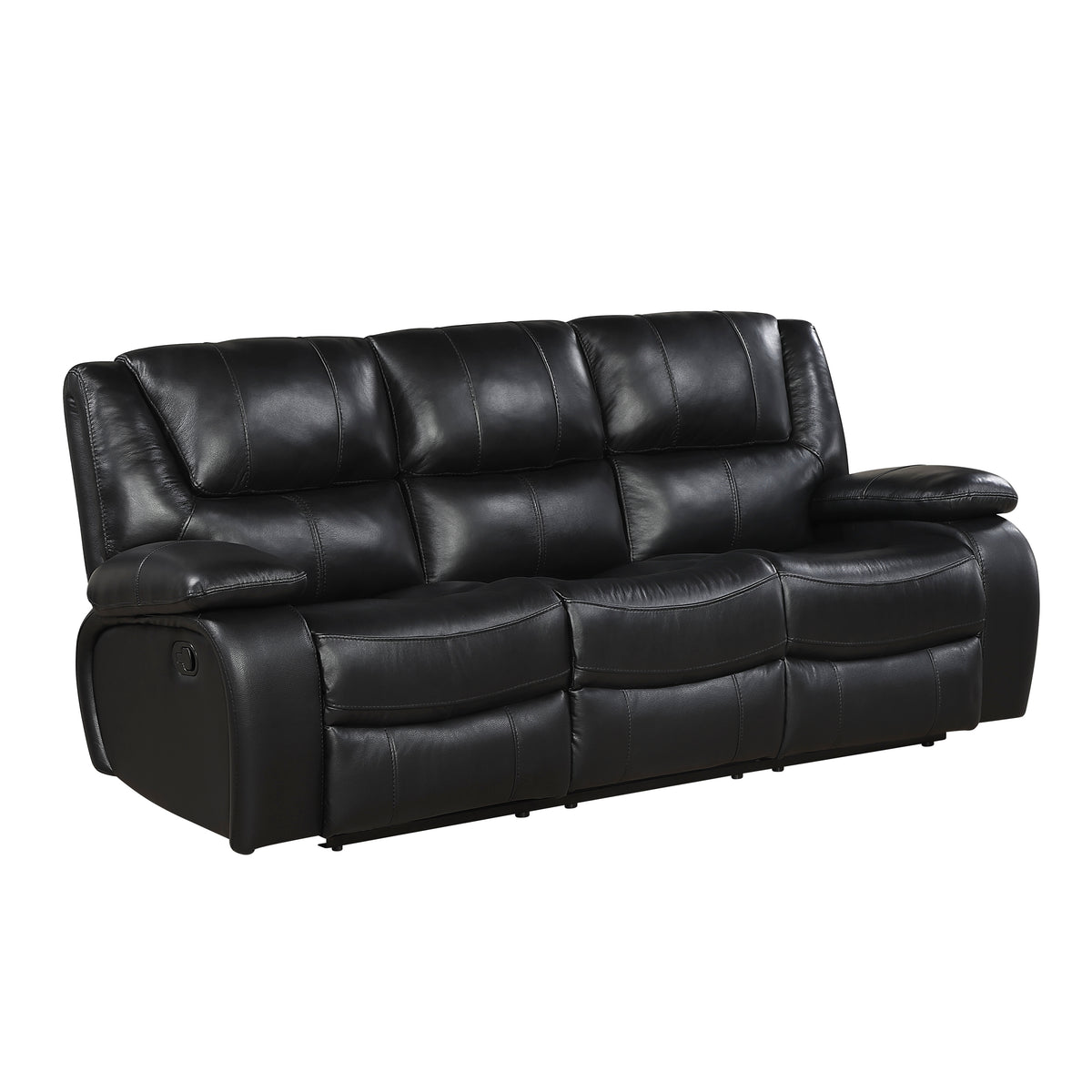 Ellicott Black Genuine Leather Glider Reclining Chair