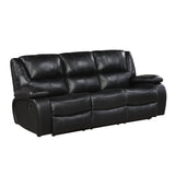 Ellicott Black Genuine Leather Glider Reclining Chair