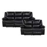 Ellicott Black Genuine Leather Glider Reclining Chair