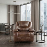 Ellicott Brown Leather Glider Reclining Chair from Homelegance - Luna Furniture