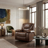 Ellicott Brown Leather Glider Reclining Chair from Homelegance - Luna Furniture