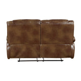 Ellicott Brown Leather Double Reclining Sofa from Homelegance - Luna Furniture