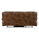 Ellicott Brown Leather Double Reclining Loveseat