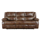 Ellicott Brown Leather Double Reclining Loveseat