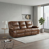 Ellicott Brown Leather Double Reclining Loveseat