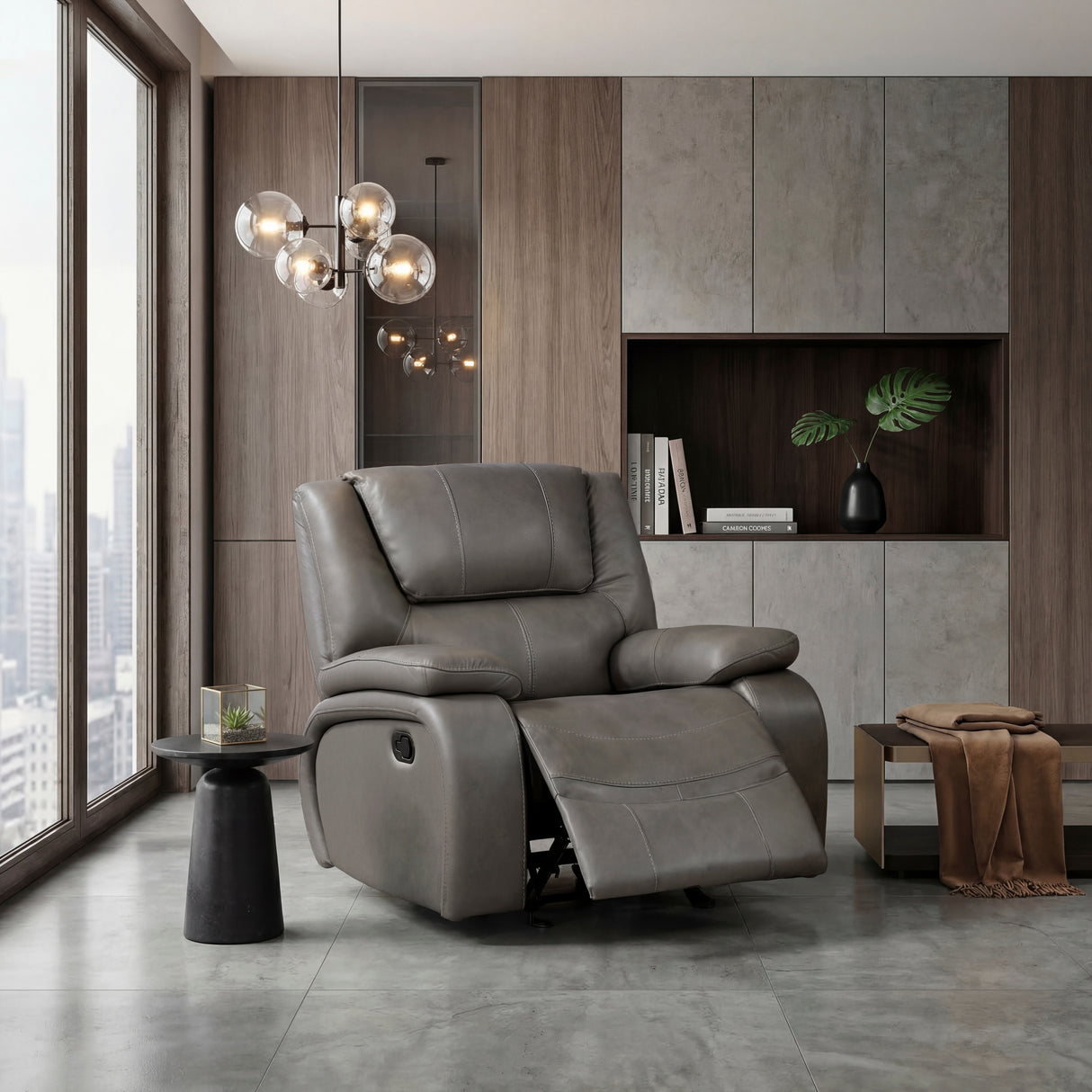 Ellicott Gray Reclining Chair from Homelegance - Luna Furniture