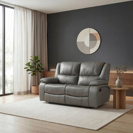 Ellicott Gray Double Reclining Sofa from Homelegance - Luna Furniture