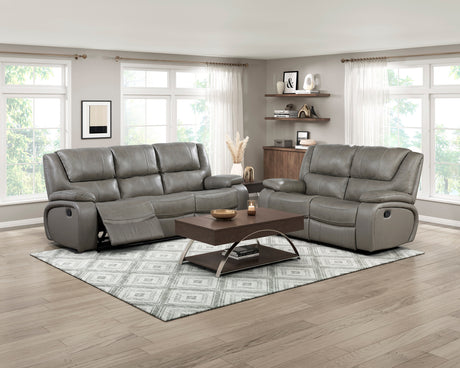 Ellicott Gray Double Reclining Loveseat from Homelegance - Luna Furniture