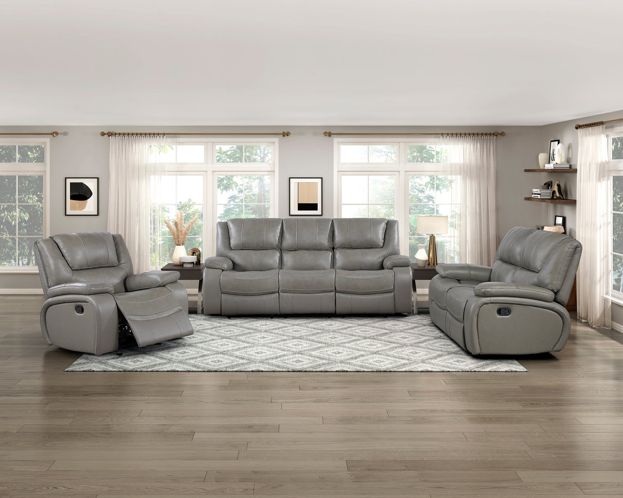 Ellicott Gray Double Reclining Loveseat from Homelegance - Luna Furniture