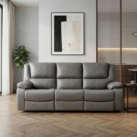 Ellicott Gray Double Reclining Sofa from Homelegance - Luna Furniture
