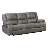 Ellicott Gray Double Reclining Sofa from Homelegance - Luna Furniture