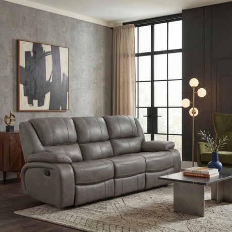 Ellicott Gray Double Reclining Sofa from Homelegance - Luna Furniture