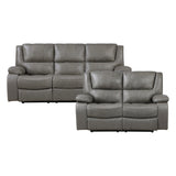 Ellicott Gray 2-Piece Reclining Living Room Set from Homelegance - Luna Furniture