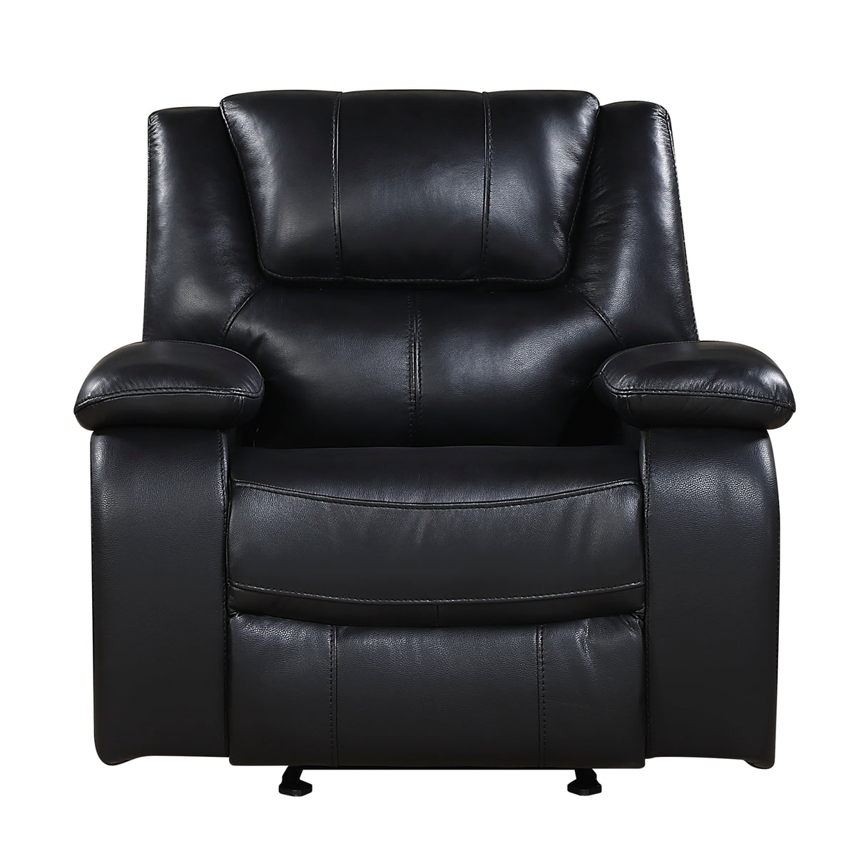 Ellicott Black Genuine Leather Glider Reclining Chair from Homelegance - Luna Furniture
