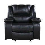 Ellicott Black Genuine Leather Glider Reclining Chair from Homelegance - Luna Furniture